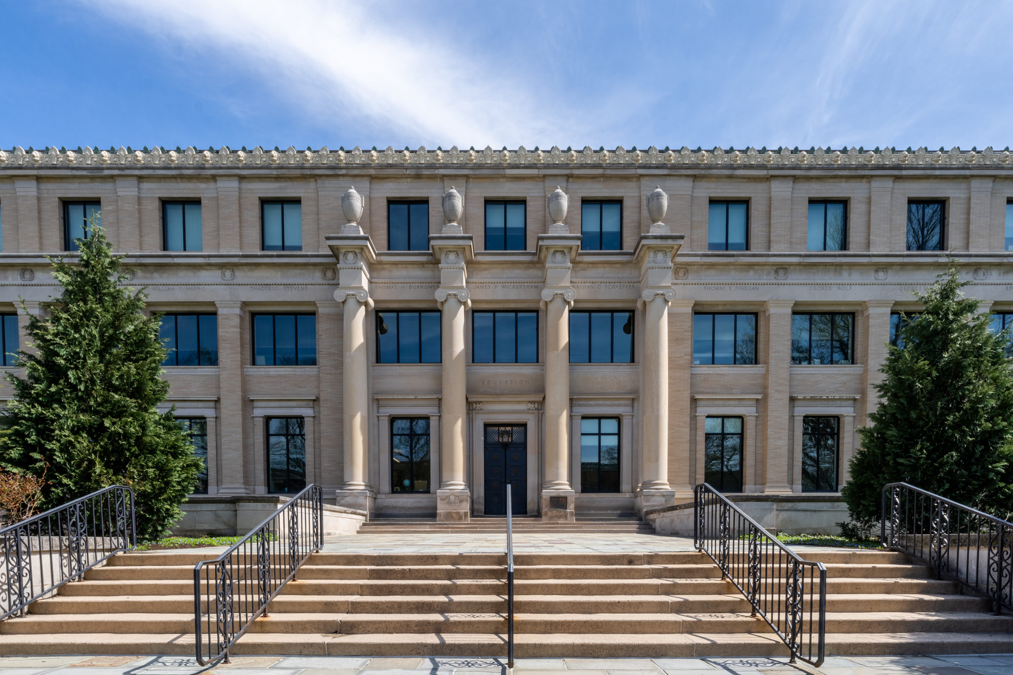 The main entrance to Burrowes Building in 2022